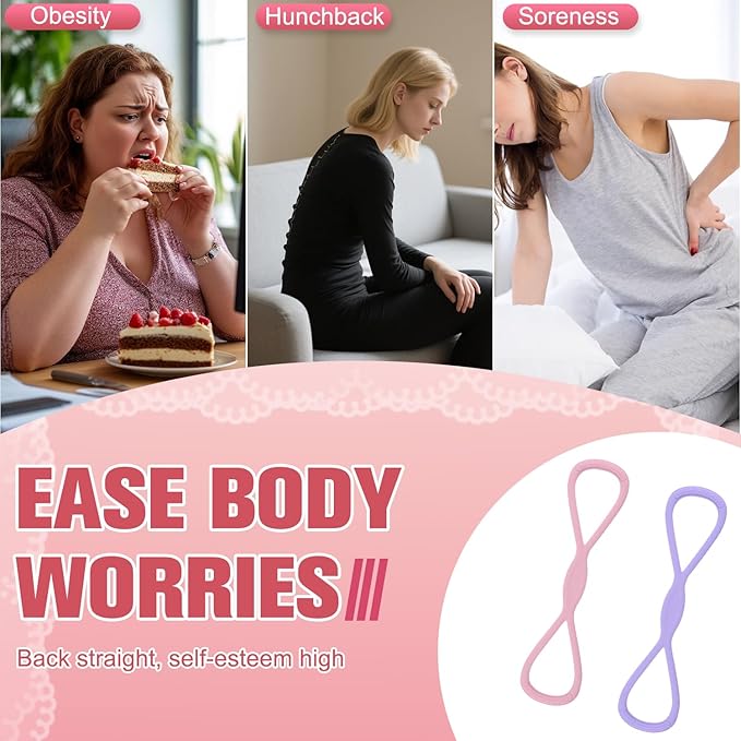 2Pack Figure 8 Resistance Band for Women, Resistance Bands with Handles, Portable 8 Shaped Exercise Band, for Strength Training Yoga Pilates