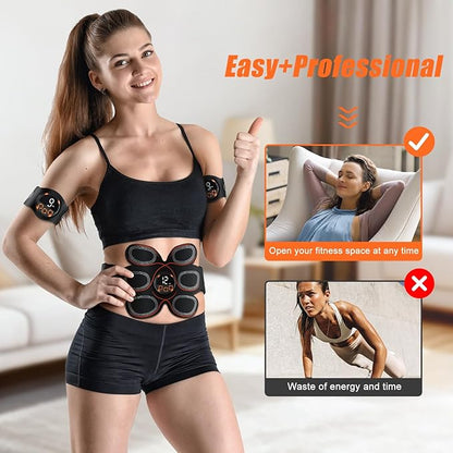 ABS Muscle Stimulator, Ab Toning Trainer Fitness Belt, Workout Equipment for Abdomen, Arms and Thighs