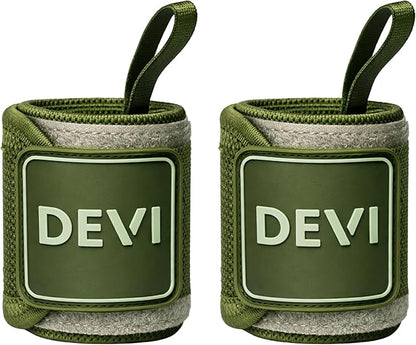Wrist Wraps for Weightlifting 18" with Thumb Loop- Professional Quality, Best Wrist Support Wraps for Gym, Powerlifting Competition, Bodybuilding, Strength Training, Curls & Dips, Bench Press- Men and Women (Pair) DEVI