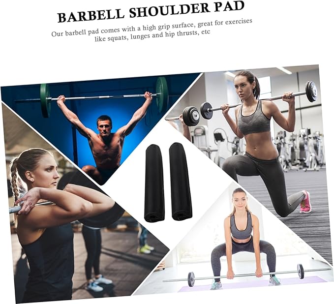 Kisangel 2Pcs Barbell Pad Squat Protector Thick Neck Shoulder Support Cover for Weightlifting Fitness Workouts for Squats Lunges Hip Thrusts Weight Distribution