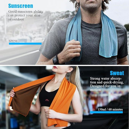 Cooling Towel 2 Pack Microfiber Sports Sweat Towel for Golf Workout Swimming Gym Yoga Travel Camping Fitness 40"x12"