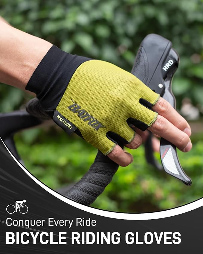 BATFOX Cycling Gloves for Men Women Road Mountain Bike Riding Gloves - Anti-Slip Bike Glove for Fitness Cycling Training Outdoor Sports