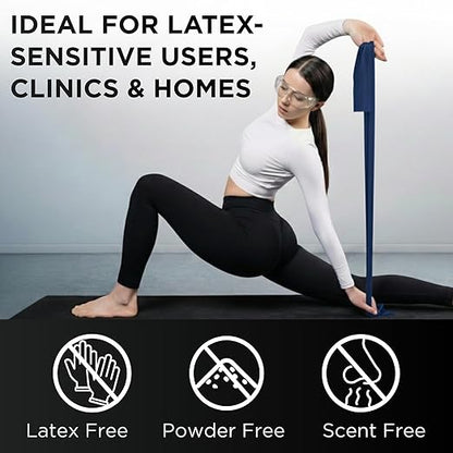 THERABAND Resistance Bands Set, Advanced Kit, Blue, Black, Silver, Latex Elastic Bands for Exercise & Physical Therapy, Strength Training Bands for Upper & Lower Body Fitness