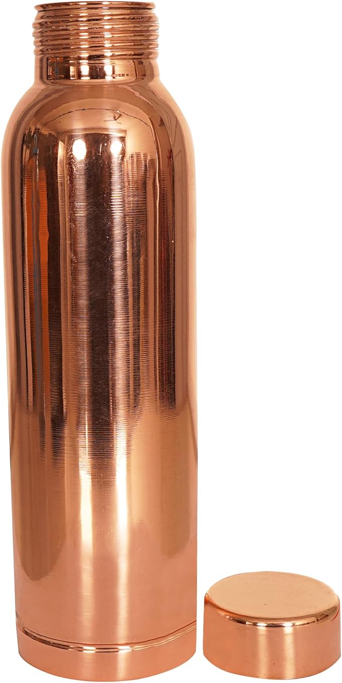 Copper Water Bottle 34 Oz Large Copper Water Bottle For Drinking 100% Pure Ayurvedic Vessel For Leak-Proof Lid Bottle for Yoga, Gym, Office, Home