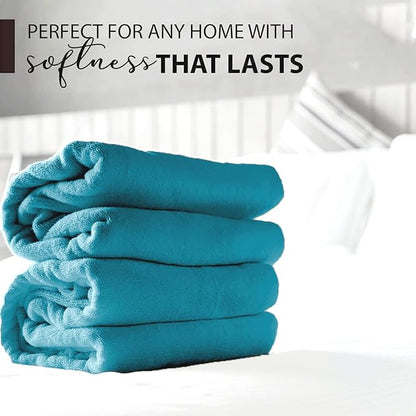 100% Cotton Bath Towels, 24x48 Pack of 6 Towels, Quick Dry, Highly Absorbent, Soft Feel Towel, Gym, Spa, Bathroom, Shower, Pool, Luxury Soft Towels (Teal, KC-2448-6-TEAL)