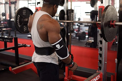 Gymreapers Elbow Sleeves for Weightlifting Powerlifting and Bench Press Support and Compression for Tendonitis Pain Relief 5mm Neoprene Training Gear for Men and Women