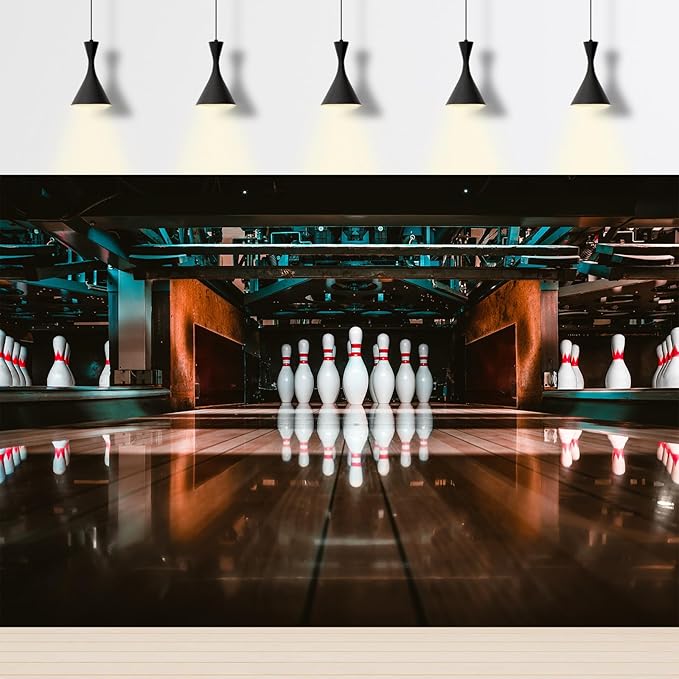 Bowling Backdrop Let's Strike Up Some Fun Photography Background Bowling Birthday Party Backdrop Decors Indoor Bowling Club Backdrop Sport Game Background Kids Adults Photo Studio Props 20x10ft
