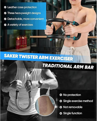 LYKAN Twister Arm Trainer, 40-100lb Adjustable Chest Workout Equipment, Arm Trainer, Twister Arm Trainer, Portable Power Twister Bar, Detachable Design Fitness Anywhere