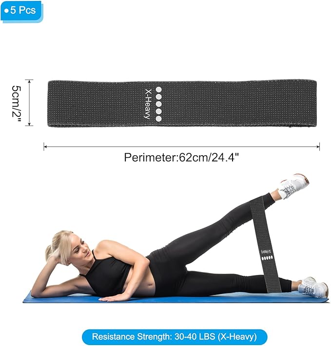 PATIKIL Fabric Resistance Bands, Elastic Exercise Bands for Women and Men, Booty Legs Workout Bands for Fitness Pilates