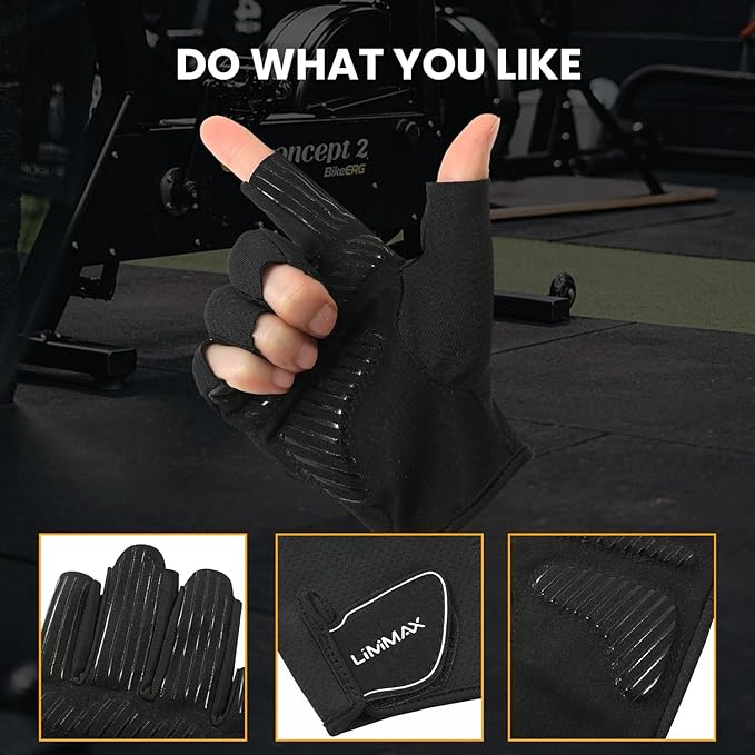 LiMiMAX Workout Gloves for Women & Men, Breathable Half Finger Gym Gloves with Non-Slip Padded Palm, Lightweight Fitness Gloves for Weight Lifting, Cycling, Crossfit, Training, Pink