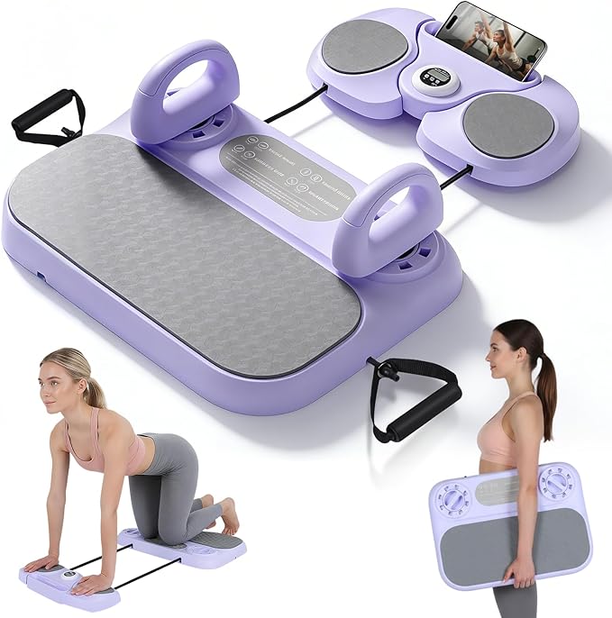 Pilates Board, 6-in-1 Pilates Reformer for Core & Full Body Workout, Portable Home Gym Equipment with Smart LED Digital Display, Pilates Trainer for Women, Beginners