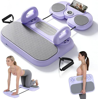 Pilates Board, 6-in-1 Pilates Reformer for Core & Full Body Workout, Portable Home Gym Equipment with Smart LED Digital Display, Pilates Trainer for Women, Beginners