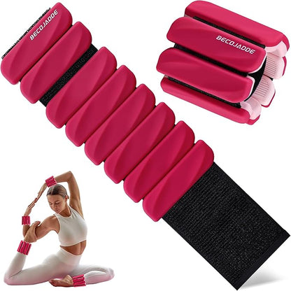 Ankle Weights Set of 2 (1 lb/2 lb Each) for Women Men Adjustable Wrist Bracelet for Home Gym Weighted Bangles Wristbands Leg Arm Weights for Walking Swimming Running Pilates Yoga Gym