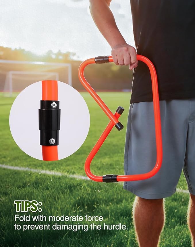 Lineslife Adjustable Agility Hurdles,4 Height Speed Training Hurdles, Portable Speed Training Equipment with Carry Bag for for Athletes,Kids,Soccer,Basketball