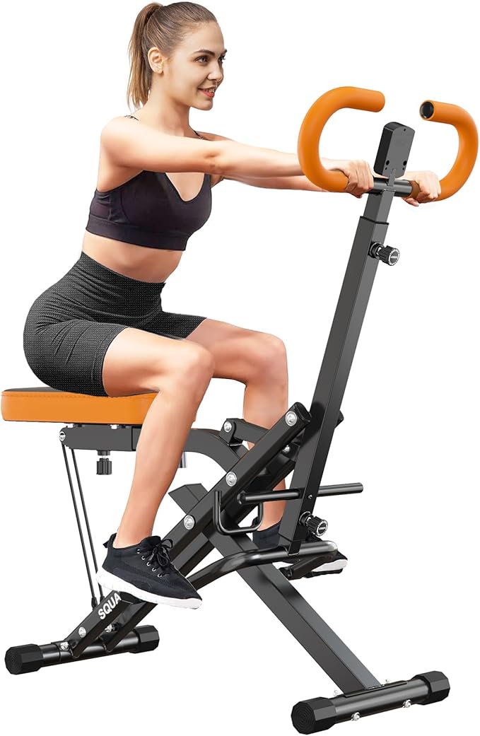 SogesPower Squat Machine for Home Gym, Squat Rowing Machine with Adjustable Resistance and Optional Full Motion, Squat Assist Trainer for Glutes & Legs Workout, Up to 330lbs