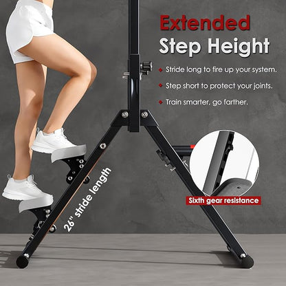 Power Tower Pull Up Station, soges Foldable Pull Up Bar Dip Station with Stair Stepper, Adjustable Free Standing Strength Training Equipment for Home Gym, Multi-Function Workout Tower