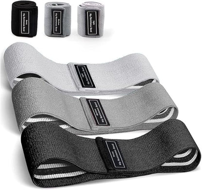 Fabric Resistance Bands Set, 3 Levels Light Medium Heavy, for Legs and Glutes, Squats, Yoga and Strength Training