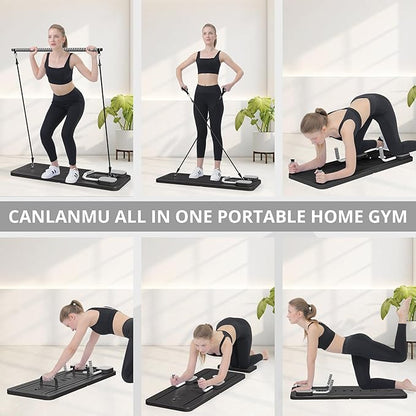 JANUA Pilates Board - Pilates Reformer Set, Multi-Purpose Foldable Pilates Reformer Board for Home, 5 in 1 Pilates Sliding Board