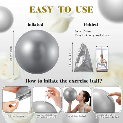 Sotiff 20 Pcs 9 Inch Pilates Ball Bulk Exercise Pilates Ball Mini Yoga Balls Therapy Core for Stability Barre Training Stretching Physical Posture Training Gym Workout with Inflation Tube