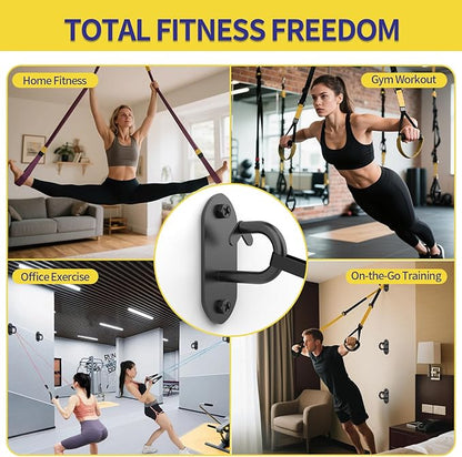 Resistance Band Wall Anchors, 3 Pack Heavy Duty Wall and Ceiling Mount Hooks for Suspension Straps, Workout Anchors for Home Gym, Yoga Swing