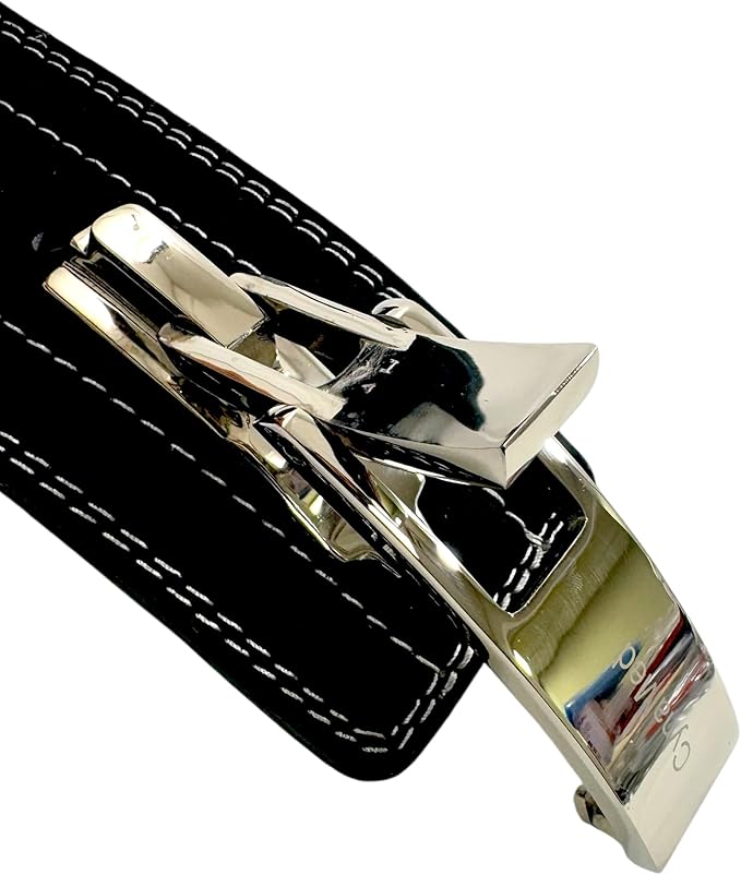 Black Weight Lifting Belt with Ajustable Buckle, 4" Wide & 10mm Thickness | for Powerlifting and Gym (1 Count)