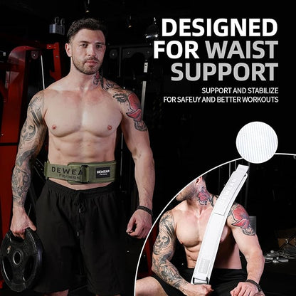 Durable Weight Lifting Belt, 4'' Wide Gym Belt for Bodybuilding, Powerlifting, Squats, Deadlift - Provides Lumbar Support & Stability for Men & Women