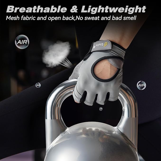 Workout Gloves for Women Men, Lightweight Weight Lifting Glove Breathable Fingerless Gym Gloves, Exercise, Fitness, Training, Cycling