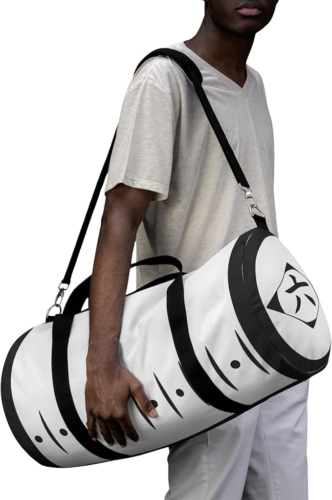 Anime Gym Bag for Women Men - Large Capacity Waterproof Workout Fitness Travel Sports Bags Fashion Street Camping ExpandaCLe Carry On Duffle Bag For Couple (White Byaku) PTY