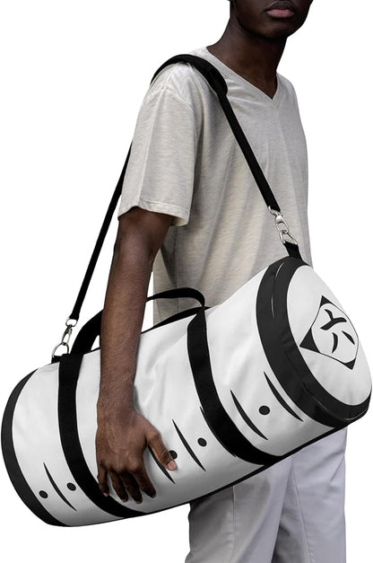 Anime Gym Bag for Women Men - Large Capacity Waterproof Workout Fitness Travel Sports Bags Fashion Street Camping ExpandaCLe Carry On Duffle Bag For Couple (White Byaku) PTY