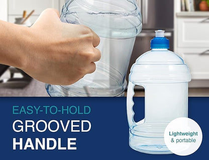 Arrow H2O On The Go Water Bottle, 2.2 Liter - Large Clear Plastic Water Bottle with Push Cap - Made in the USA, BPA Free - Built-In Convenient Handle, Leakproof - Ideal for the Gym and Sports Practice
