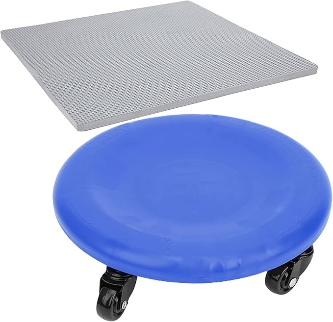 4 Wheel Abdominal Exerciser with Slide Disc, Multi - Directional Core Workout Equipment, Quiet PVC Wheels for Home Gym, Full - Body Toning Fitness Roller for Men and
