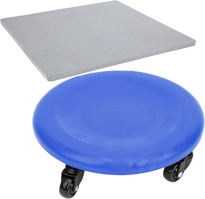 4 Wheel Abdominal Exerciser with Slide Disc, Multi - Directional Core Workout Equipment, Quiet PVC Wheels for Home Gym, Full - Body Toning Fitness Roller for Men and