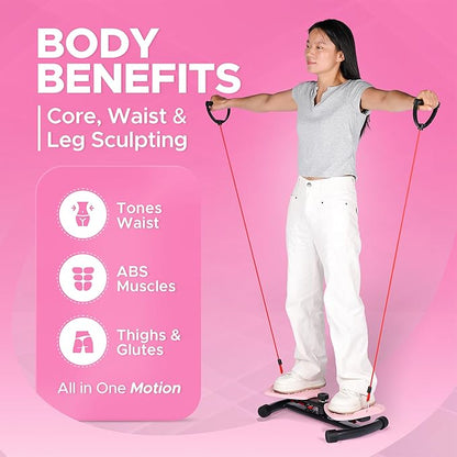 Waist Twister Machine – Waist Sculptor & Twist Exercise Machine for Abs Workout | Noiseless Ab Twister Board, Waist Twist Machine | Heavy-Capacity Anti-Slip Twist Board with Storage Bag