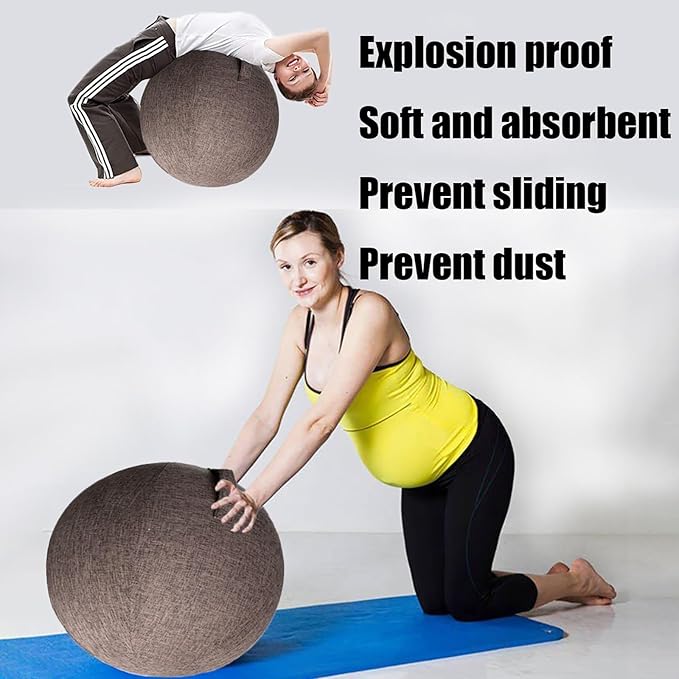 Yoga Ball Cover - Pilates Exercise Yoga Ball Cover, Anti Scratch Exercise Ball Cover with Handle for 55/65/75cm Birthing Ball, Stability Ball, Balance Ball (Without Ball)