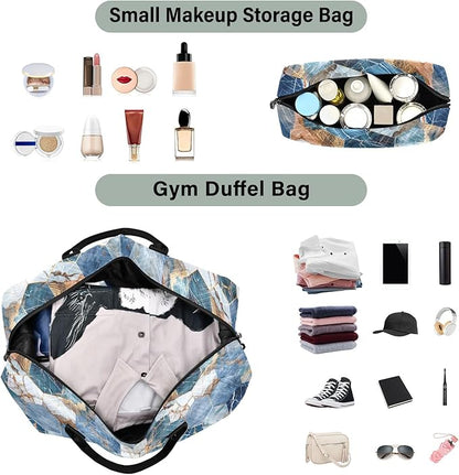 senya Weekender Bags Travel Duffel Gym Bag Hexagonal Nave Marble Carry on Overnight Tote Bag with Toiletry Bag for Airplane Travel Trip Gym Yoga, g366828860p1006c1071s2442