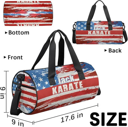 Personalized-Martial-Arts-Gear-Bag for Karate Teakwondo, Custom Jiujitsu Bag for Boys, Karate Teakwondo Bag for Gear Waterproof Lightweight Large USA