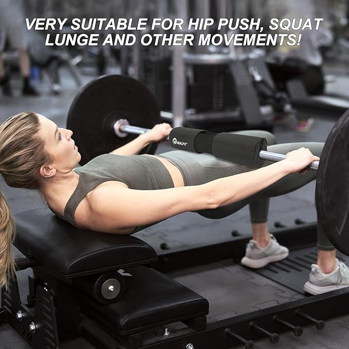 Barbell Squat Pad with Thick Nylon Padding, Hip Thrust Pad for Squats, Lunges, Neck Shoulder Squat Pad for Olympic or Standard Bars