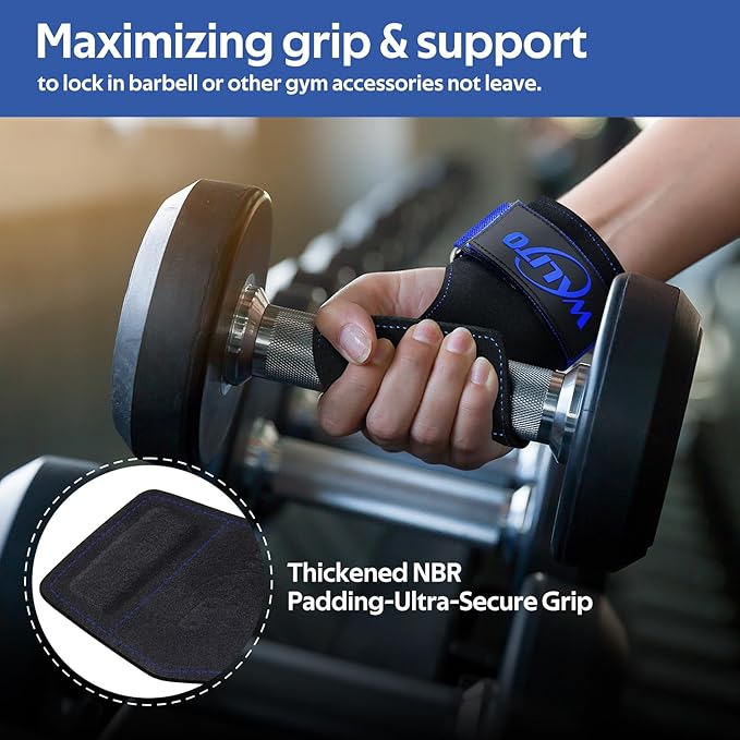 Weight Lifting Wrist Strap，Double Layer Leather Wrist Wraps with Neoprene Padding for Weightlifting & Deadlifts – Adjustable Gym Straps for Men & Women