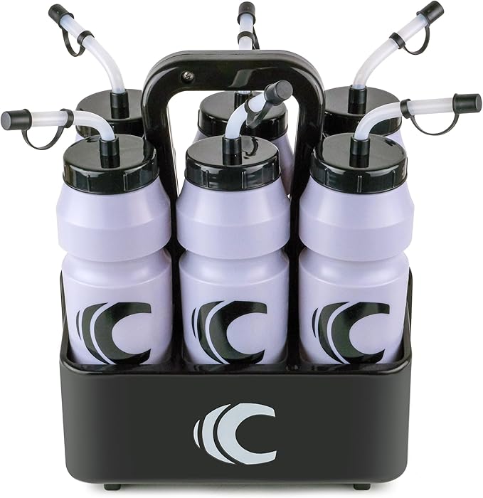 Cannon Sports 1 Liter Sports Water Bottle, BPA-Free, 34oz Capacity, Large Mouth, 2 lids (Straw & Squeeze) with Carrier, Great For Helmet Sports Such As Hockey, Lacrosse, Football, Boxing (Lavender)