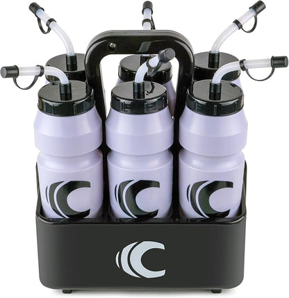 Cannon Sports 1 Liter Sports Water Bottle, BPA-Free, 34oz Capacity, Large Mouth, 2 lids (Straw & Squeeze) with Carrier, Great For Helmet Sports Such As Hockey, Lacrosse, Football, Boxing (Lavender)
