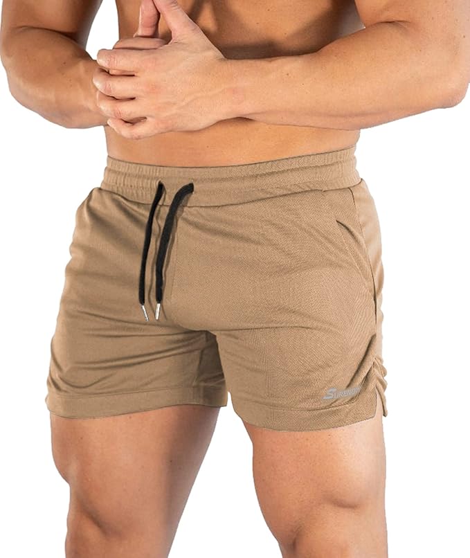 Surenow Mens Running Gym Shorts 3 Inch Breathable Lightweight Athletic Sport Shorts Training Workout Shorts with Pockets