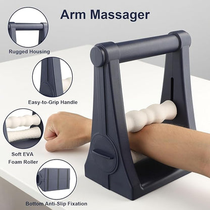PebblePulse Forearm Massager – Adjustable Pressure Forearm Massager for Tennis Elbow Relief, Self-Massage Roller for Muscle Recovery, Pain Relief, Physical Therapy & Daily Hand Care