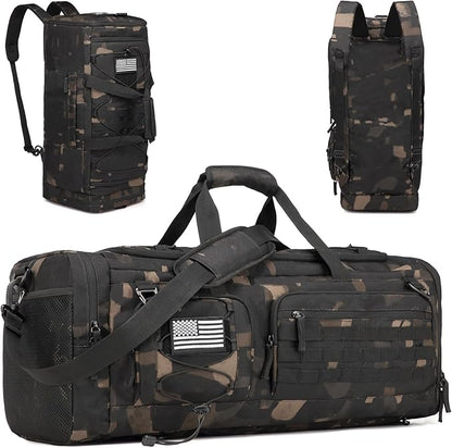 Gym Bag for Men and Women, 50L Extra Large Duffle Bag, 3-in-1 Travel Sports Duffel Bags with Shoe & Laptop Compartment for Overnight Weekender Gym Traveling Workout Deployment, Black CM