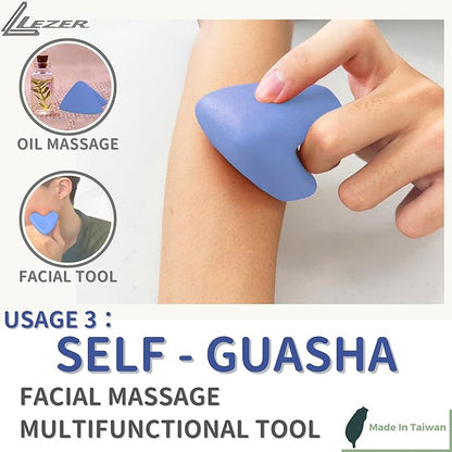 LEZER Trigger Massage Point, Manual Massage Ball, Muscle Knots Relief Tool, Myofascial Release, Physical Therapy, Deep Tissue Back Massage, Plantar Fasciitis, 2.9 in x 2.1 in (Blue)