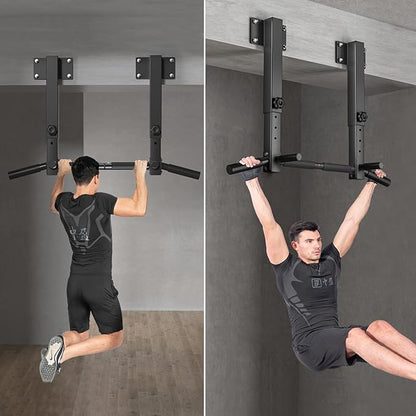 Wall Mount Pull Up Bar, Joist Beam Rafter Mount Pull-up Bar, Ceiling Mounted Chin Up Bar for Home Gym with Punching Bag Hanger