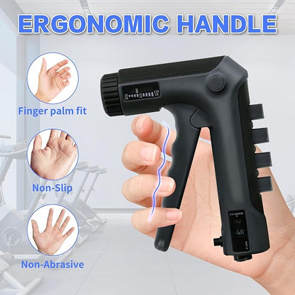 HXD-ERGO Grip Strength Trainer with Finger Exerciser, Adjustable Resistance Hand Gripper, Hand Exerciser with Counting for Muscle Building(10-130 LBS)