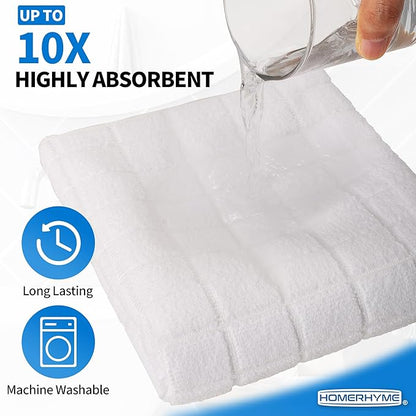 HOMERHYME White Hand Towels, 6 Pack 25''*15'' Microfiber Hand Towels for Bathroom Kitchen, All-Purpose Quick Dry Lint Free Soft Absorbent Wash Cloths, Gym Towels Bath Towels Bulk for Yoga Spa Hotel
