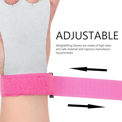 Weightlifting Gloves 1 Pair Half Finger Gym Gloves with Leather Palm Pad Non-Slip Wrist Lifting Strap for Fitness Training and Pull-ups, Medium Gray
