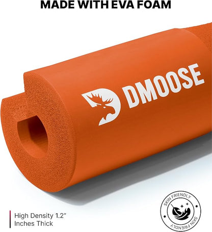 DMoose Fitness Barbell Pad for Hip Thrust, Squat & Lunges - Non-Slip Thick Foam Cushion for Neck and Back Support with Two Straps - Hip Thrust Pad for Leg Day - Fits All Olympic Bars and Smith Machine
