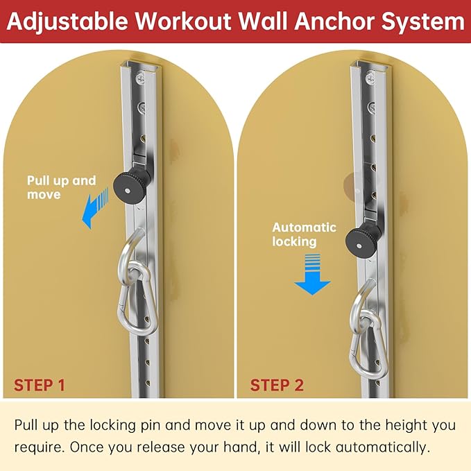 Resistance Bands Wall Anchor Exercise Equipment Platform Base(Length 40"),Adjustable Wall-Mounted Anchor Multi-Purpose Fitness System for Complete Full Body Strength Training